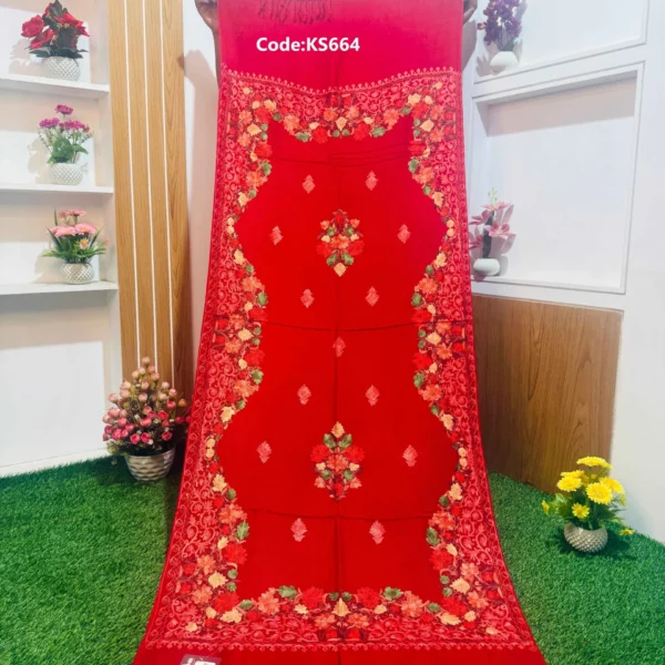 deep Red Kashmiri Shawl