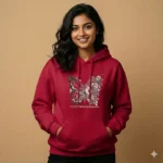 Trendy Girls Hoodie - Red Color - Impossible DTF Design