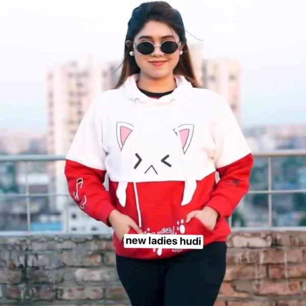 Hd09 -Premium Pikachu Hoodie For Girls - Red Colors (3)