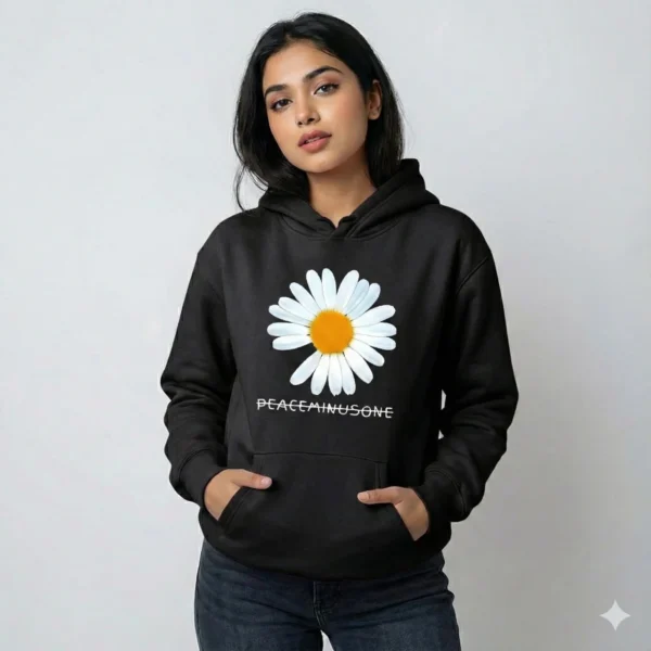 Flower Printed Girls Hoodie Hd30