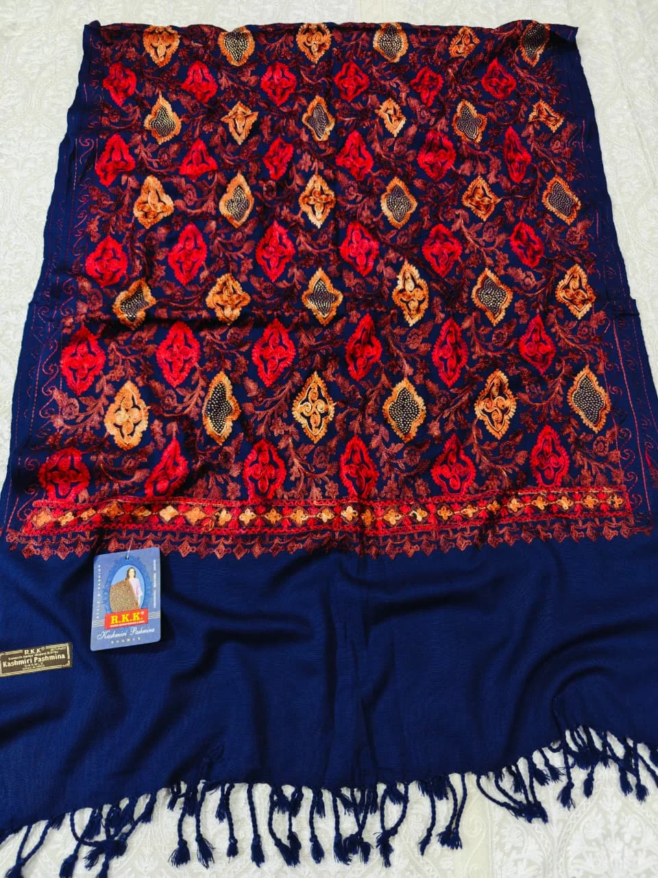 JF Kashmiri Shawl RKK - (18) Indian Kashmiri Shawl Rkk - Code Jf18 - Image 1