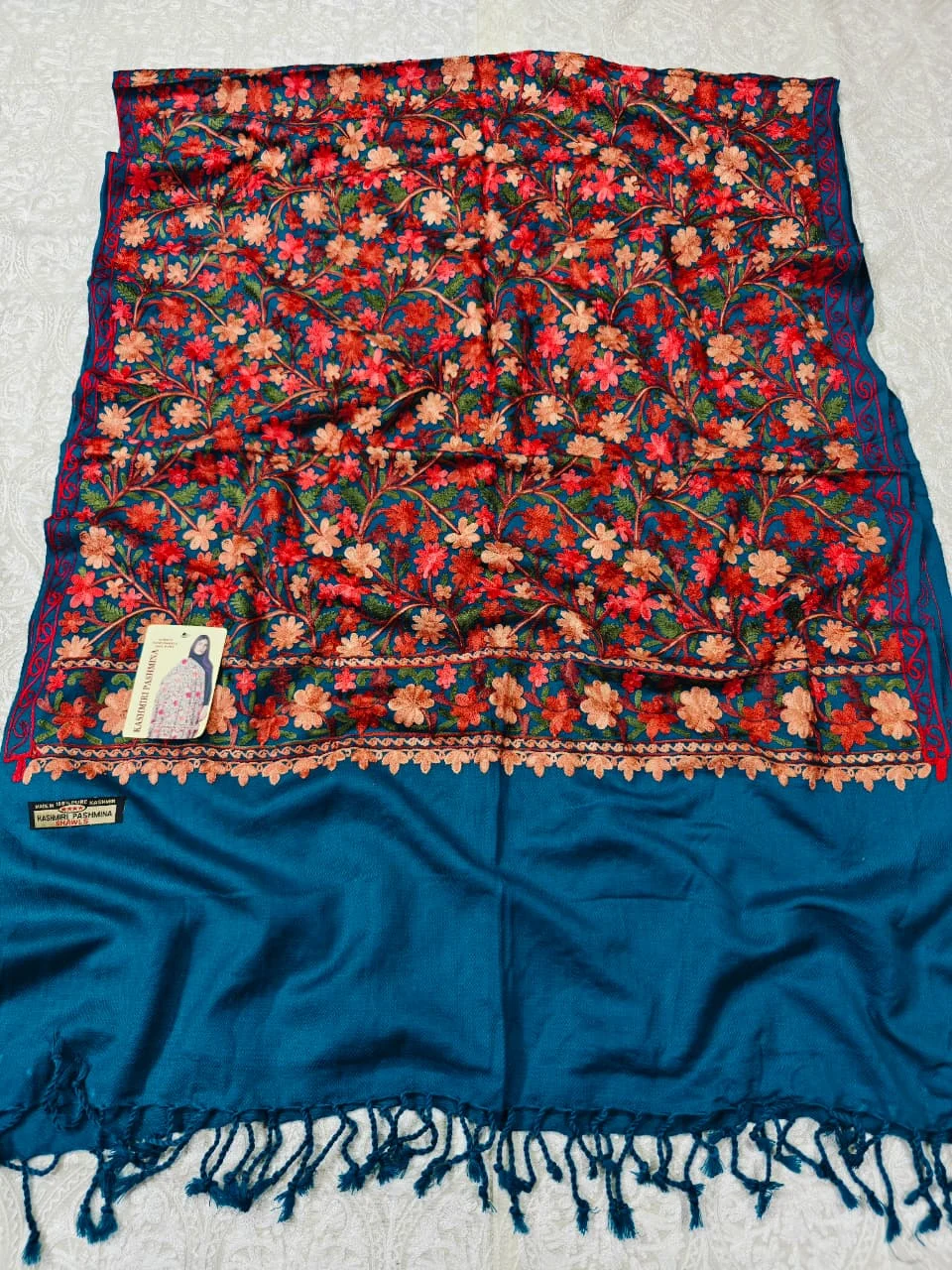 JF Kashmiri Shawl RKK - (21) Indian Kashmiri Shawl Rkk - Code Jf21 - Image 1