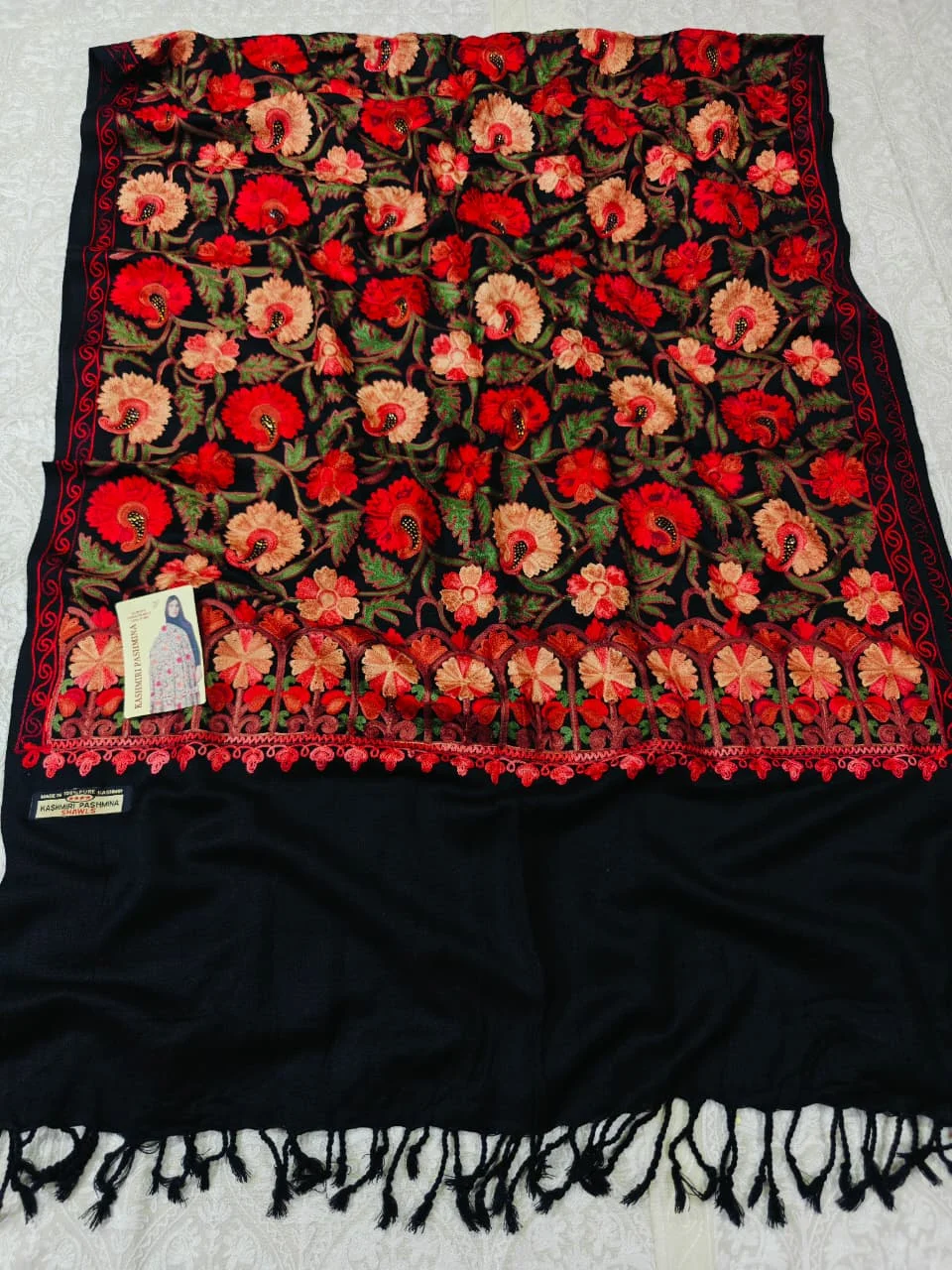 JF Kashmiri Shawl RKK - (22) Indian Kashmiri Shawl Rkk - Code Jf22 - Image 1