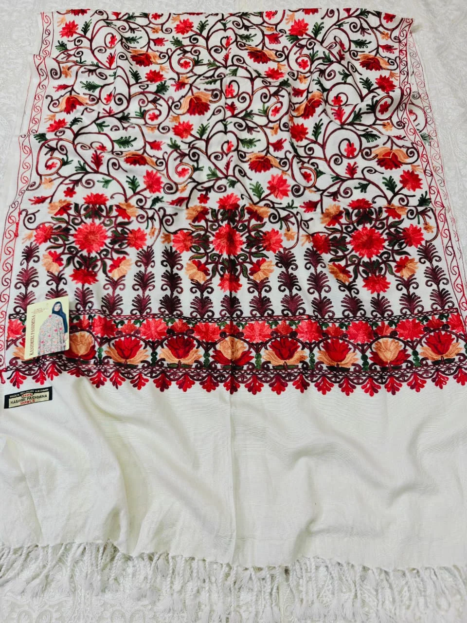 JF Kashmiri Shawl RKK - (30) Indian Kashmiri Shawl Rkk - Code Jf30 - Image 1