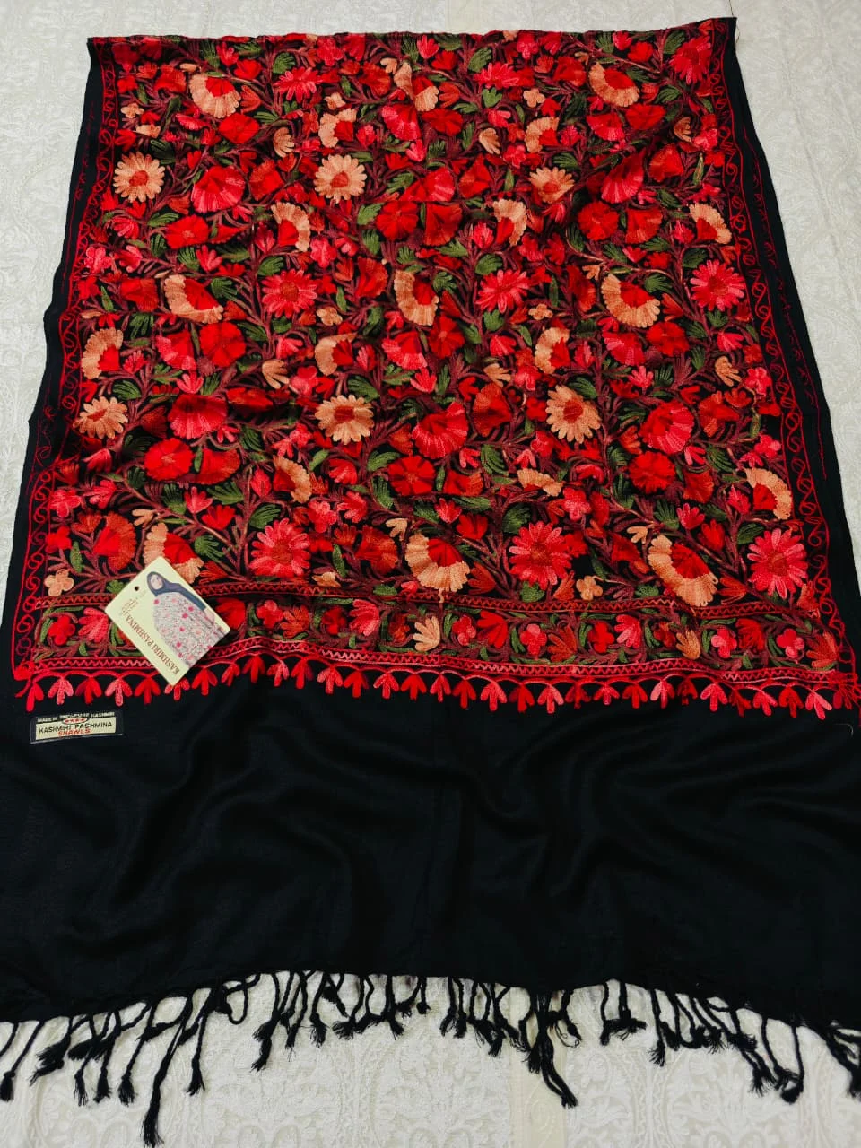 JF Kashmiri Shawl RKK - (34) Indian Kashmiri Shawl Rkk - Code Jf34 - Image 1