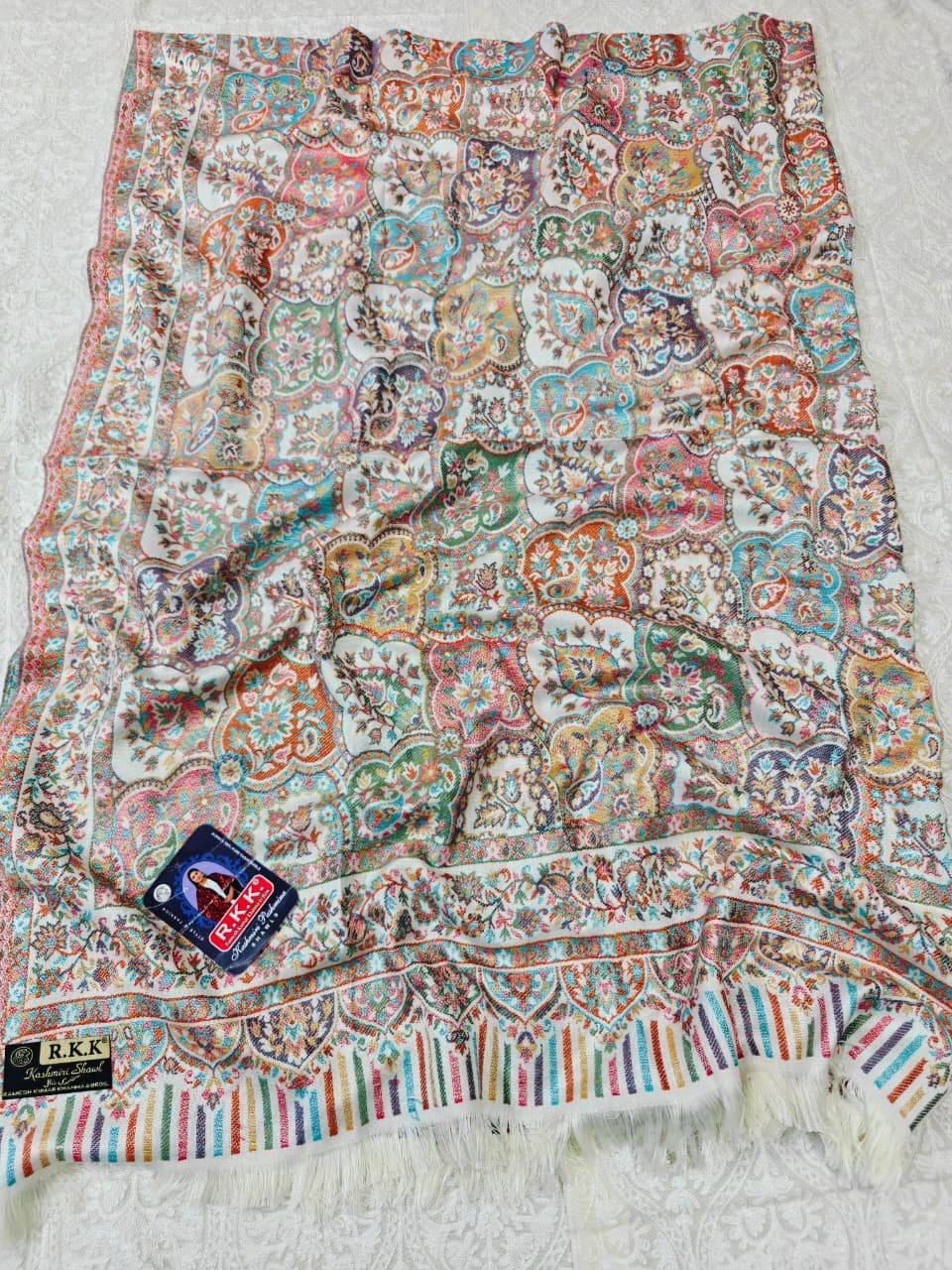 JF Kashmiri Shawl RKK - (40) Indian Kashmiri Shawl Rkk - Code Jf40 - Image 1