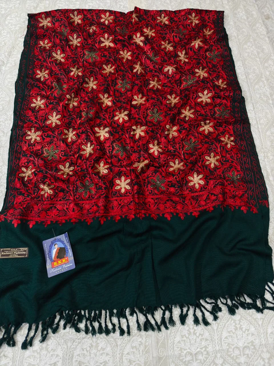 JF Kashmiri Shawl RKK - (46) Indian Kashmiri Shawl Rkk - Code Jf46 - Image 1