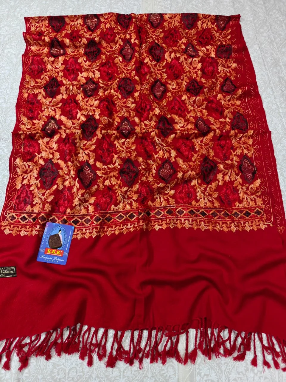JF Kashmiri Shawl RKK - (51) Indian Kashmiri Shawl Rkk - Code Jf51 - Image 1