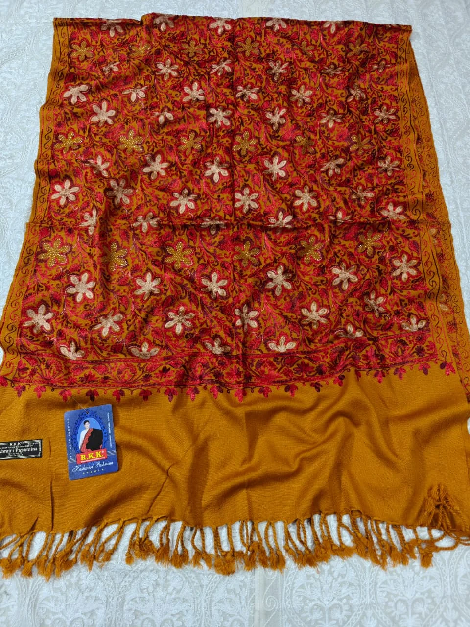 JF Kashmiri Shawl RKK - (57) Indian Kashmiri Shawl Rkk - Code Jf57 - Image 1