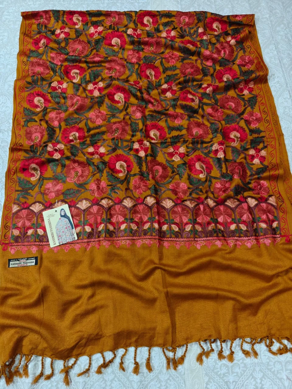 JF Kashmiri Shawl RKK - (62) Indian Kashmiri Shawl Rkk - Code Jf62 - Image 1
