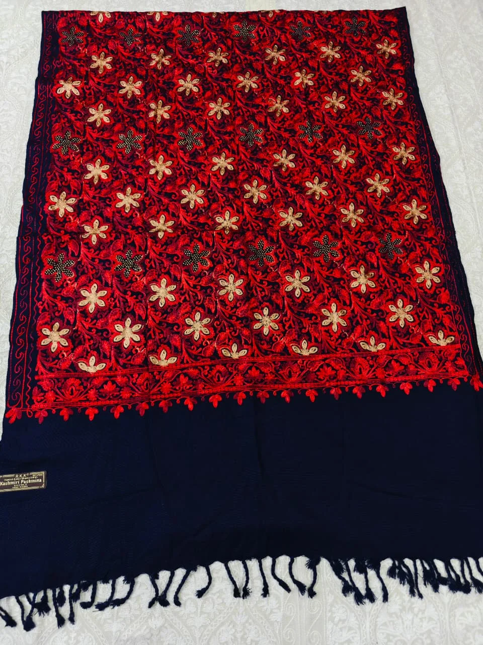 JF Kashmiri Shawl RKK - (66) Indian Kashmiri Shawl Rkk - Code Jf66 - Image 1