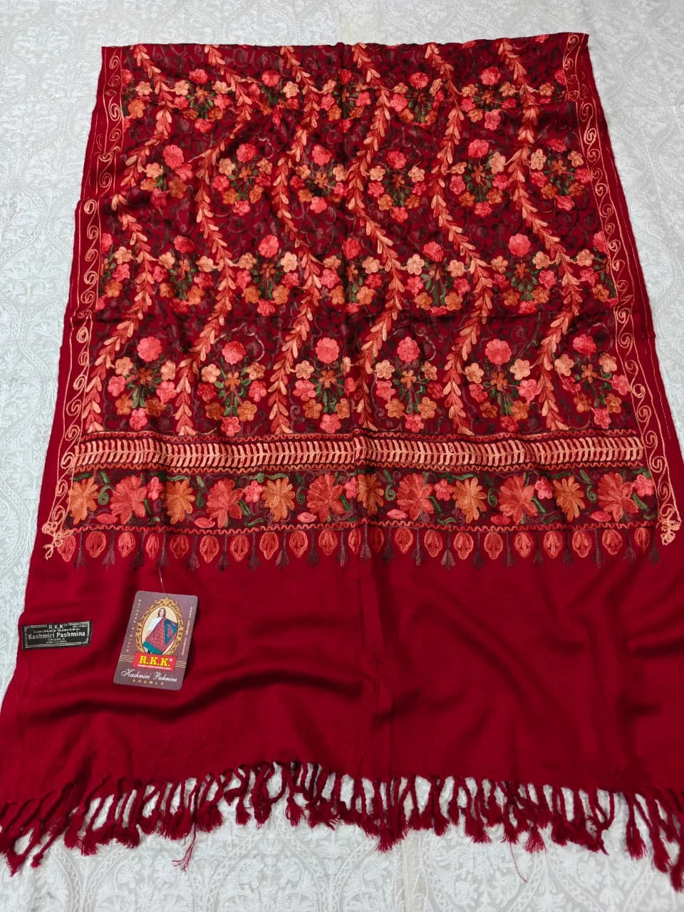 JF Kashmiri Shawl RKK - (69) Indian Kashmiri Shawl Rkk - Code Jf69 - Image 1
