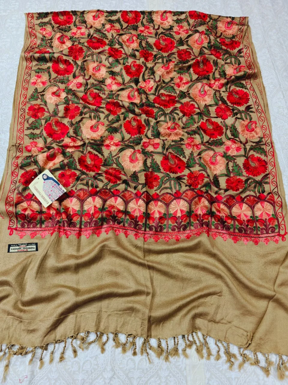 JF Kashmiri Shawl RKK - (70) Indian Kashmiri Shawl Rkk - Code Jf70 - Image 1