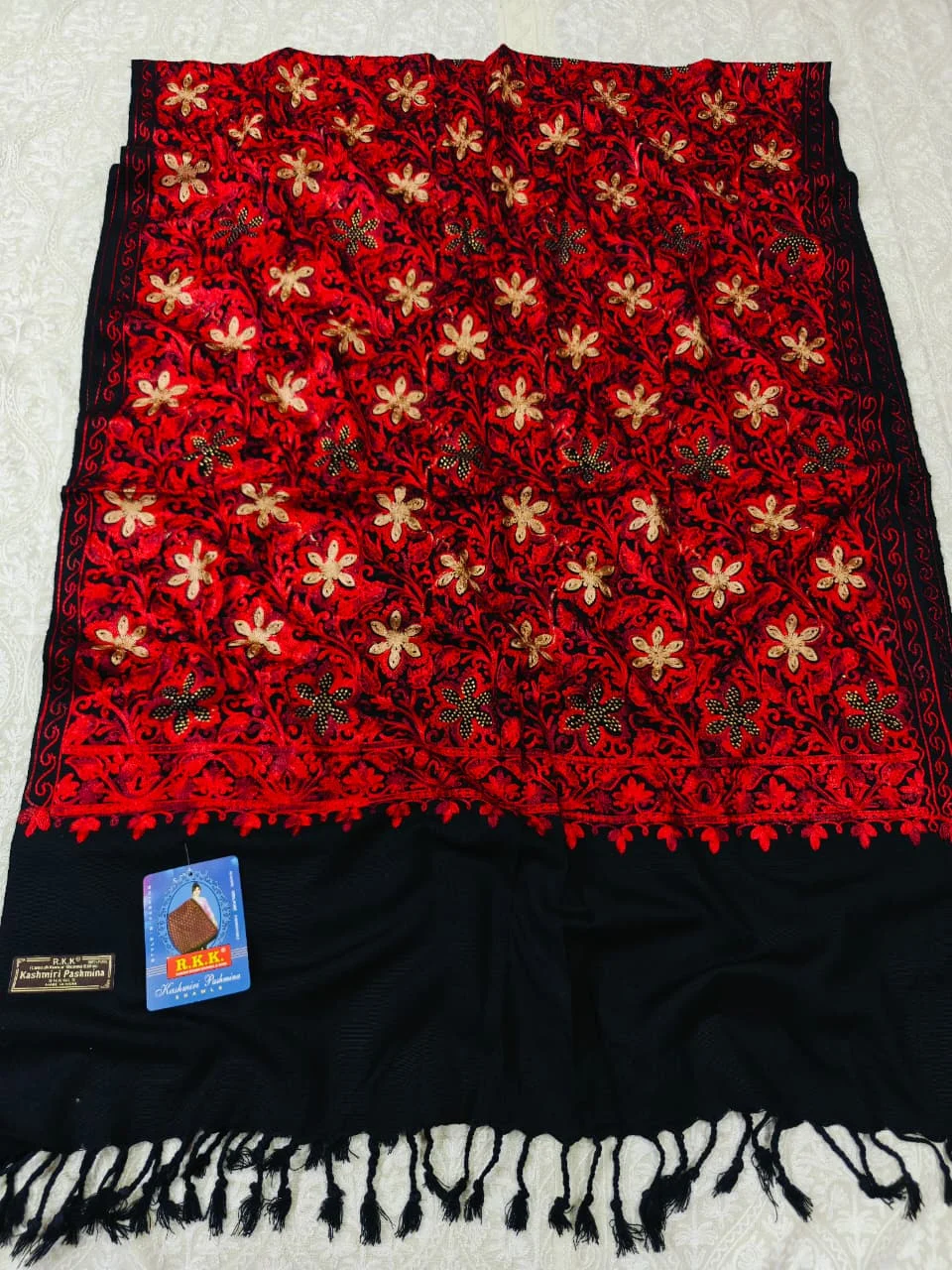JF Kashmiri Shawl RKK - (76) Indian Kashmiri Shawl Rkk - Code Jf76 - Image 1