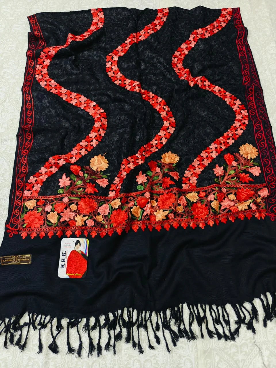 JF Kashmiri Shawl RKK - (78) Indian Kashmiri Shawl Rkk - Code Jf78 - Image 1