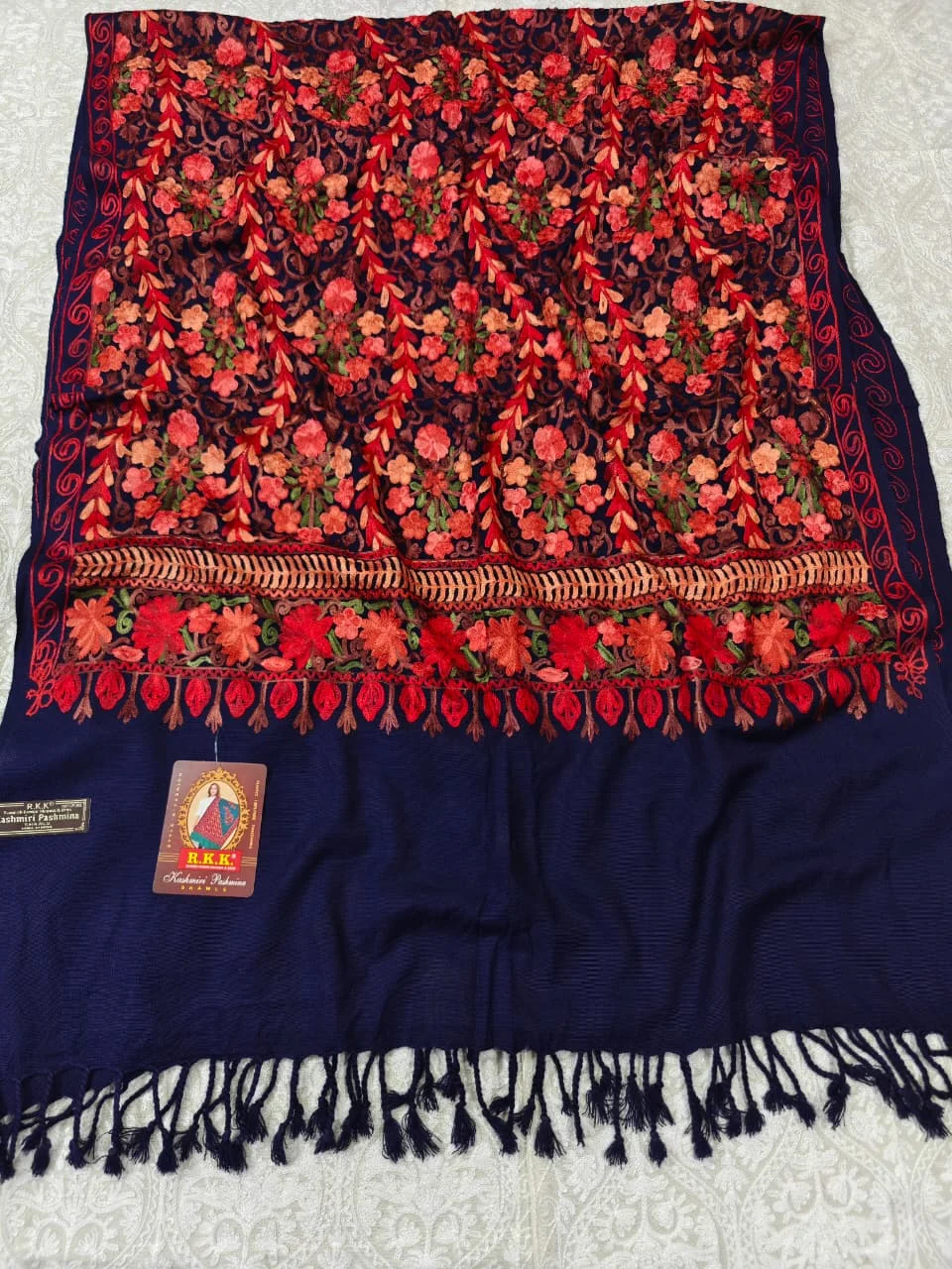 JF Kashmiri Shawl RKK - (80) Indian Kashmiri Shawl Rkk - Code Jf80 - Image 1